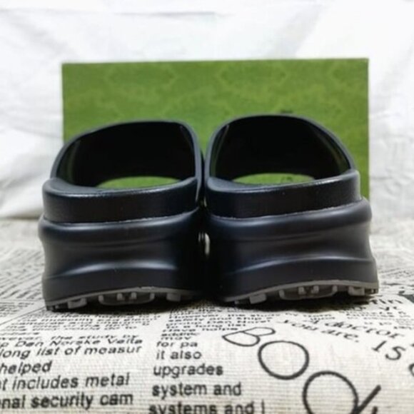 Gucci Black GG Platform Sandals - Size 37 - NEW in BOX and BAG - Picture 7 of 7